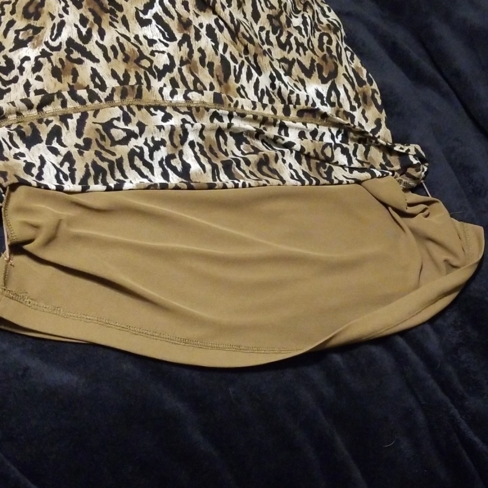 Fitted Lined Animal Print Skirt - Picture 3 of 4